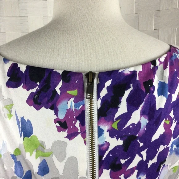 Muse Purple Floral Sleeveless Dress, Size 8 - Picture 5 of 8